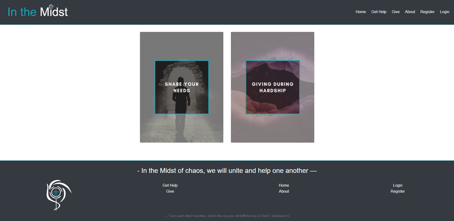 In the Midst's image buttons for giving and receiving