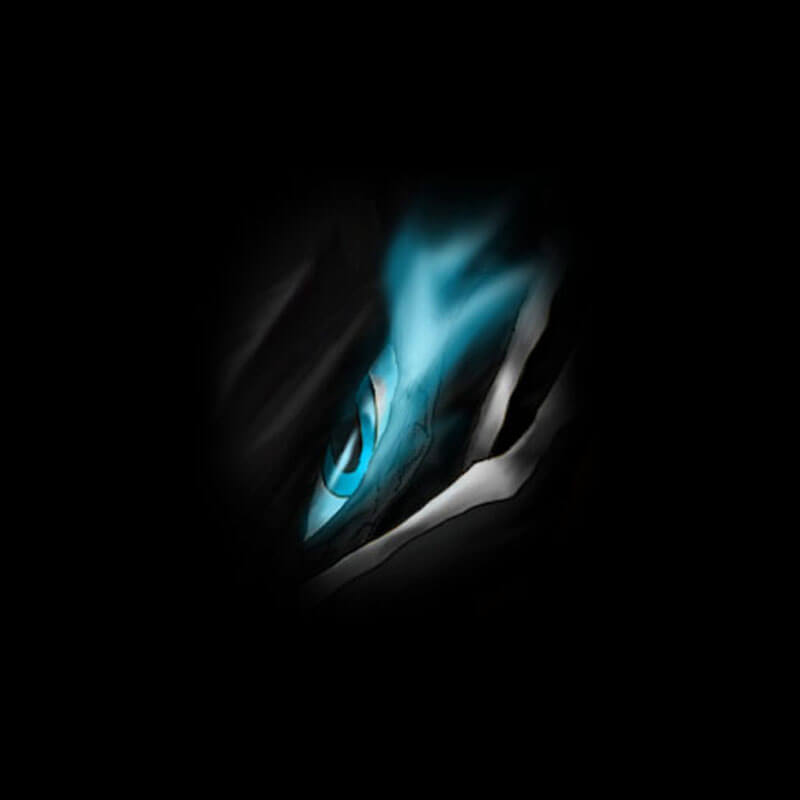 A glowing draconic eye
